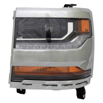 Headlight Assembly Composite Left HID Chrome Bezel for Chevrolet Silverado 1500 Silverado 1500 LD