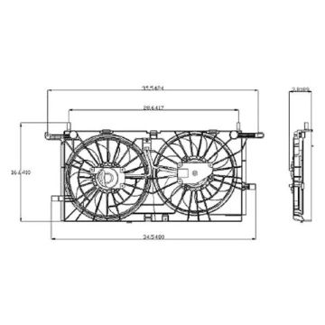 Engine Cooling Fan Assembly w/o Rear A/C for Buick Terraza Chevrolet Uplander Pontiac Montana