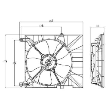 Engine Cooling Fan Assembly w/A/C for Chevrolet Aveo 2005-2008