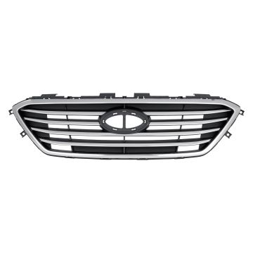Grille Assembly Standard Type w/o Auto Cruise w/Chrome Molding Silver for Hyundai Sonata 2015-2017