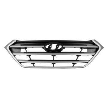 Grille Assembly w/o Pedestrian Recognition Black/Chrome for Hyundai Tucson 2016-2017