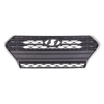 Grille Assembly w/o Fog Lamps w/Chrome Frame for Hyundai Accent Sedan Hatchback SE Essential 2018-2020