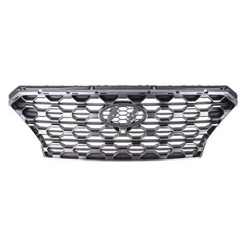 Grille Assembly Satin Chrome Dark Chrome w/Front View Camera for Hyundai Santa Fe 2019-2020