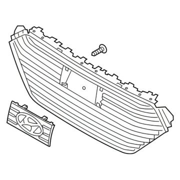 Grille Assembly w/Intelligent Cruise Control From 11-1-17 for Hyundai Ioniq 2018-2019