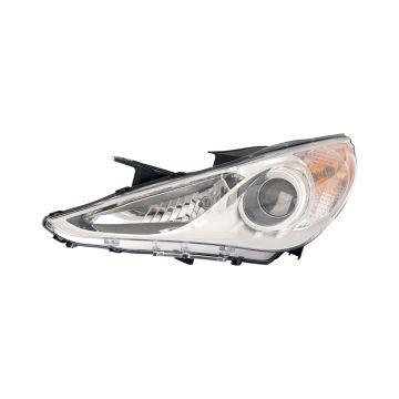 Headlight Assembly Composite Left Halogen Type 1 White Bezel for Hyundai Sonata GLS 2011-2014