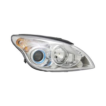 Headlight Assembly Composite Right From 7-1-09 w/o Chrome Ring Cornering Lamp Bezel for Hyundai Elantra Hatchback 2010-2012