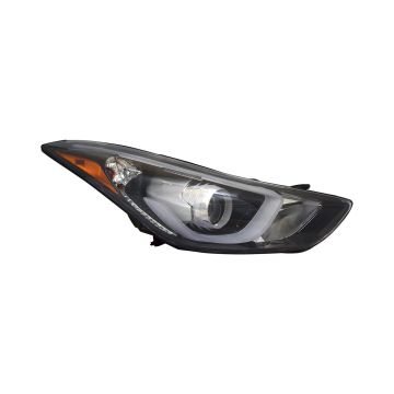 Headlight Assembly Composite Right w/LED Position Lamp USA Built for Hyundai Elantra 2014-2016