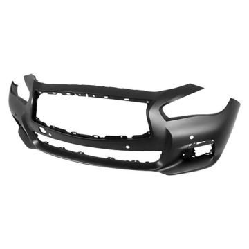 Bumper Cover Front w/Object Sensors Primed for INFINITI Q50 Base Premium 2014-2017