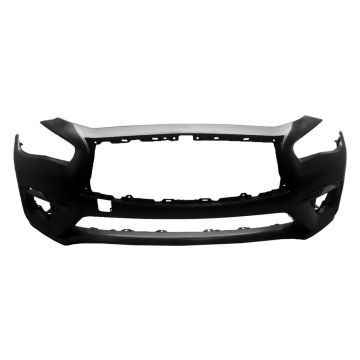 Bumper Cover Front w/o Object Sensors Primed for INFINITI Q50 Pure Luxe Hybrid Luxe Hybrid 2018-2020