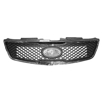 Grille Assembly w/Chrome Molding for Kia Forte 2010