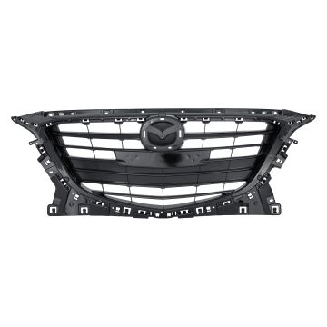 Grille Assembly w/o Collision Warning Gloss Black Japan Built for Mazda 3 2014-2016