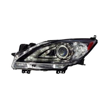 Headlight Lens Housing Left HID w/o Auto Level Control w/DRL for Mazda 3 Sedan Hatchback 2010-2013