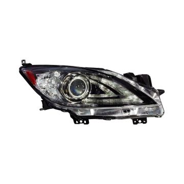 Headlight Lens Housing Right HID w/o Auto Level Control w/DRL for Mazda 3 Sedan Hatchback 2010-2013