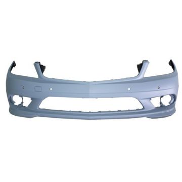 Bumper Cover Front W204 w/AMG Styling Pkg w/o Headlamp Washers w/Parktronic Primed for Mercedes-Benz C230 C250 C300 C350