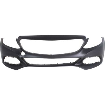 Bumper Cover Front W205/C205 w/o AMG w/o Luxury w/o Sport Pkg w/Surround View w/o Active Park Primed for Mercedes-Benz C300 Sedan Coupe 2015-2019