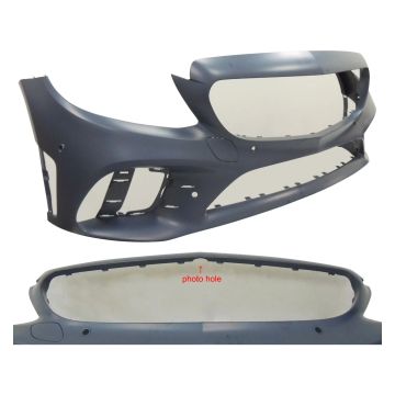 Bumper Cover Front A205/C205/W205/S205 w/AMG Styling Pkg w/Sur View w/Active Park Assist Primed for Mercedes-Benz C300 Convertible Coupe Wagon Sedan 2019-2023