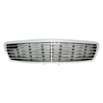 Grille Assembly Avantegarde Package w/o Proximity Cruise Control Chrome/Black for Mercedes-Benz E320 E350 E500 E55 AMG