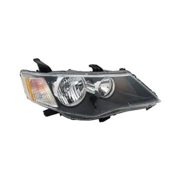 Headlight Assembly Composite Right Halogen Matte Black Bezel for Mitsubishi Outlander 2007-2008