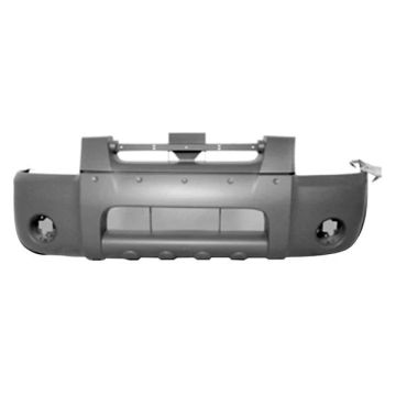 Bumper Cover Front w/o Holes For Fender Flares Type 1 Black for Nissan Frontier SE SC XE 2001-2004