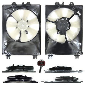 Engine Cooling Fan Assembly Right Motor/Blade/Shroud Assy for Acura MDX 2007-2013