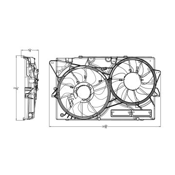 Engine Cooling Fan Assembly w/o Power Take-Off for Ford Explorer Police Interceptor Sedan Police Interceptor Utility Taurus Lincoln MKS