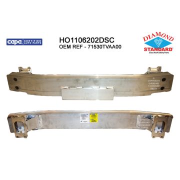 Bumper Cover Reinforcement Rear Aluminum CAPA for Honda Accord 2018-2022