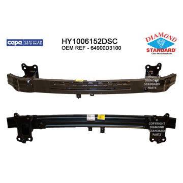 Bumper Cover Reinforcement Front w/o Pedestrian Recognition CAPA for Hyundai Tucson 2016-2018