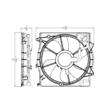 Engine Cooling Fan Assembly for Hyundai Sonata Eco Sport 2.0T Ultimate 2.0T Limited 2.0T Sport Limited 2015-2017