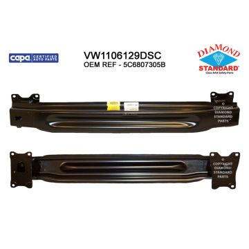 Bumper Cover Reinforcement Rear CAPA for Volkswagen Jetta 2011-2018