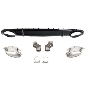 Audi A4 B8.5 2013-2016 for Facelift RS4 Style Rear Diffuser with Exhaust Tips