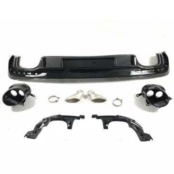 Audi A4 S4 B9.5 2020-2025 (for S Line) RS4 Style Rear Bumper Diffuser with Exhaust Tips