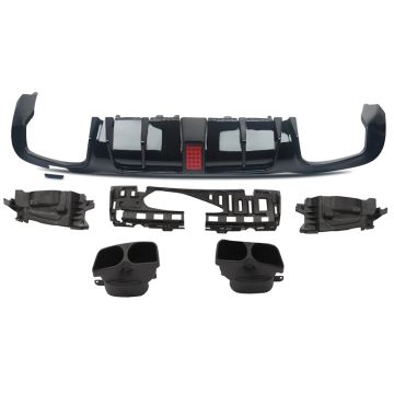 Mercedes-Benz E-Class W213 2017-2020 Rear Diffuser with Exhaust Tips BBS Style Gloss Black